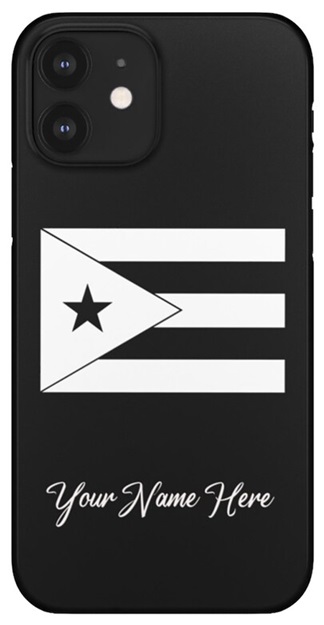 Cover para celulares iphone con bandera negra de Puerto Rico